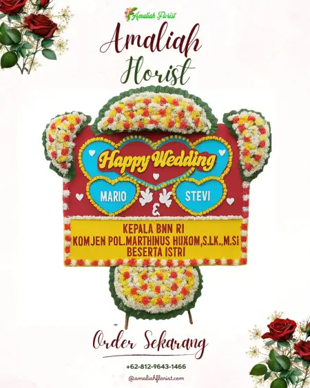 Papan Bunga Pernikahan Sia